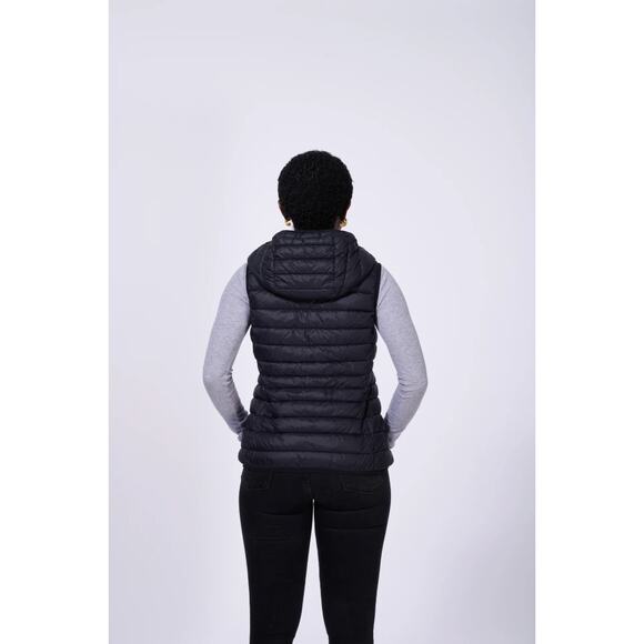 Eleven Elfs Black Arwen Vegan Down Hooded Puffer Vest size S - Picture 2 of 8